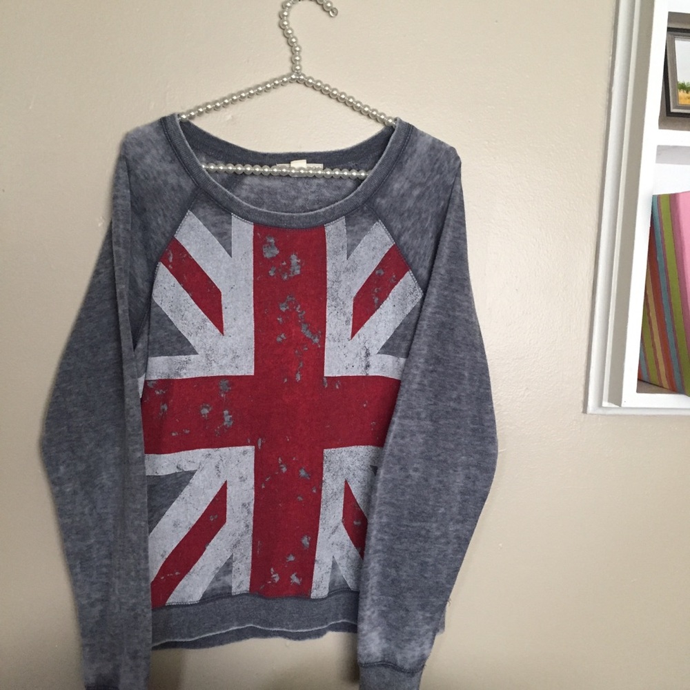 {Forever 21} British Flag Crew Neck
